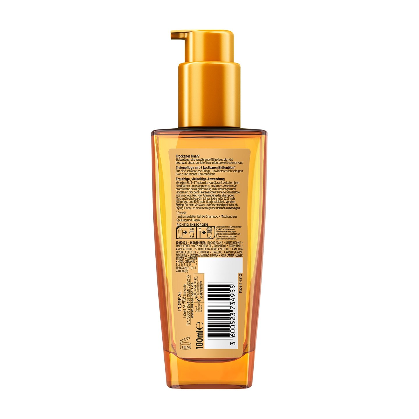 Elvital Ol Magique Blütenöle - veredelndes Haaröl 100ml Packshot Rückseite